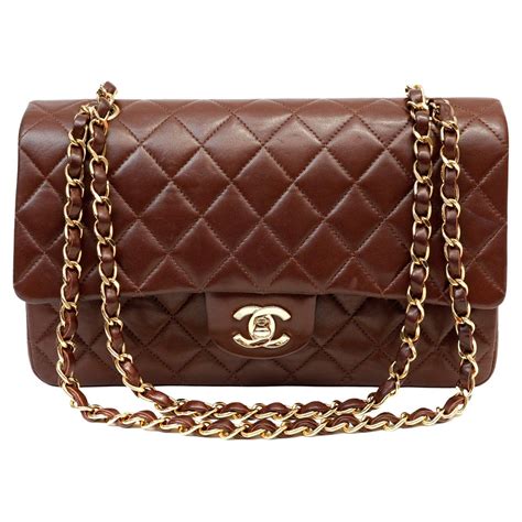 brown chanel classic flap